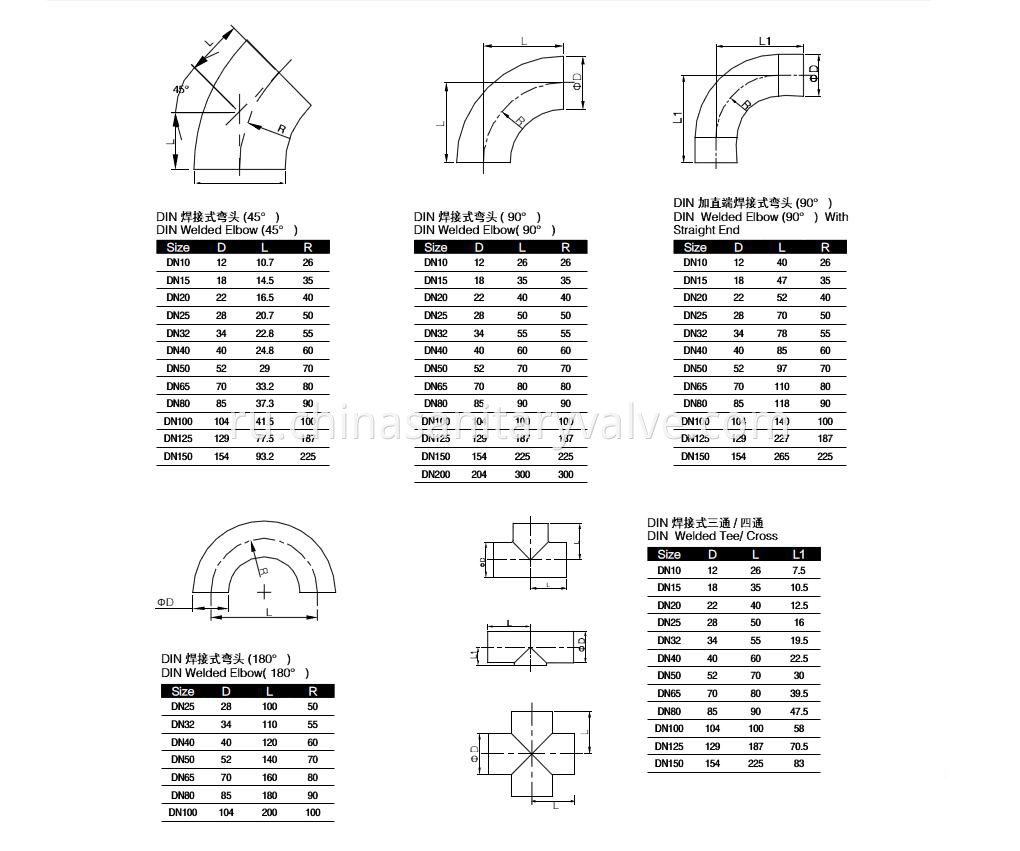 DIN Fitting Weld Drawing